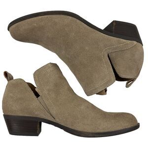 Lucky Brand BOLLO Stonerock Suede Leather Slip On Ankle Boots Bootie 7.5M/38